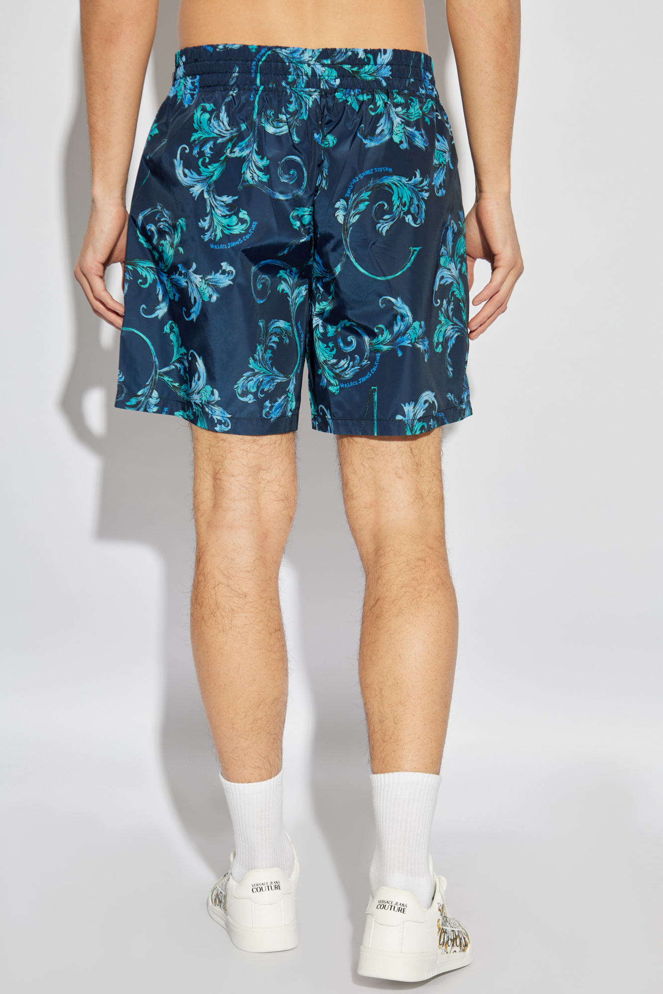 VERSACE JEANS COUTURE グリーンチェック クロップドポロT